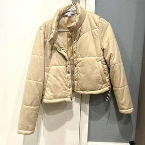 cream winter jacket for sale! size medium but fits like a small